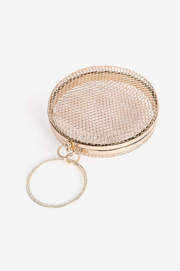 Dye Metallic Mesh Circle Handle Bag