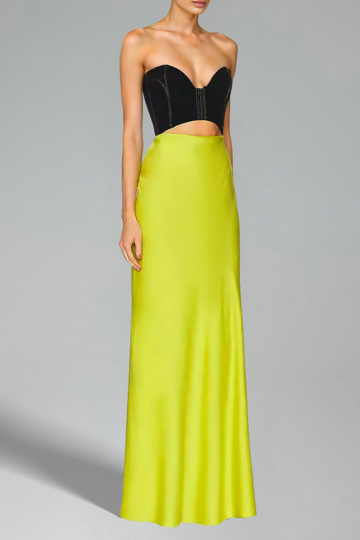 Patti Strapless Hollow Maxi Dress