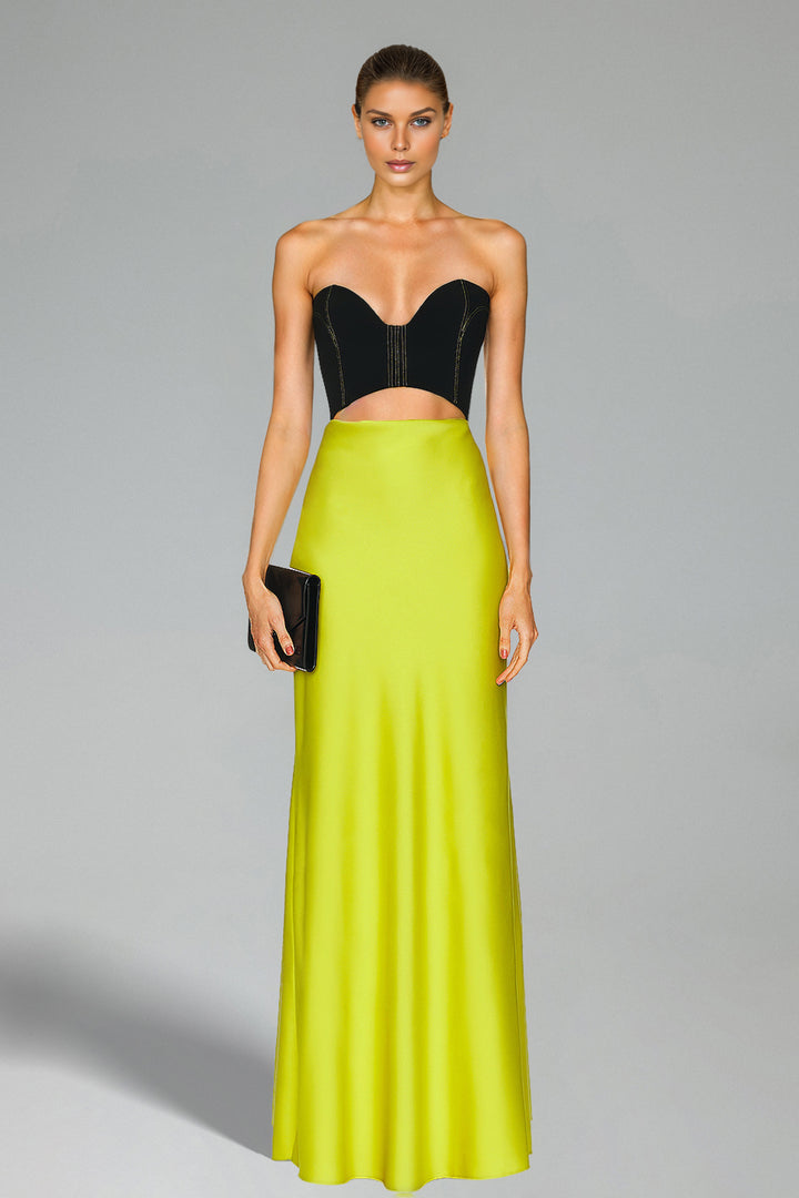 Patti Strapless Hollow Maxi Dress