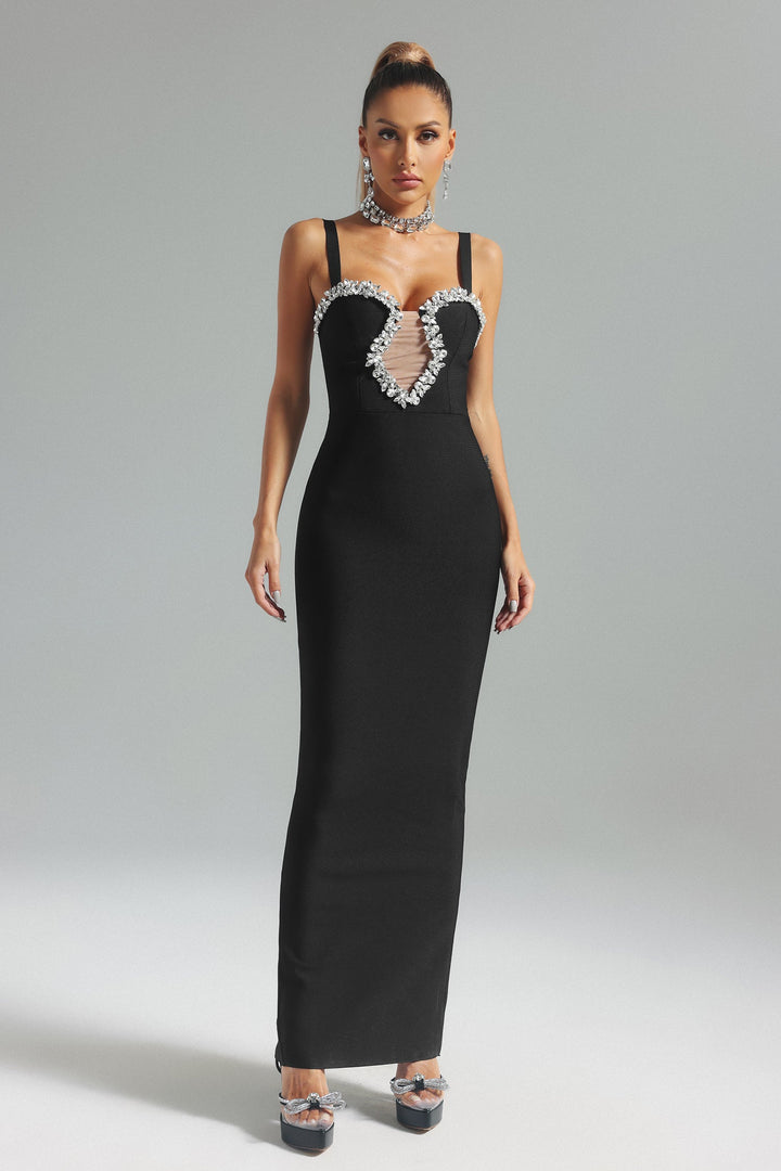 Natalya  Diamante-Embellished Maxi Bandage Dress