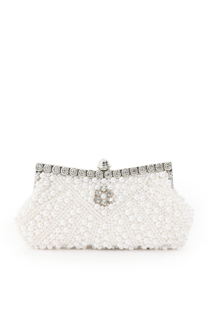 Hlasa Pearls Diamante Clutch