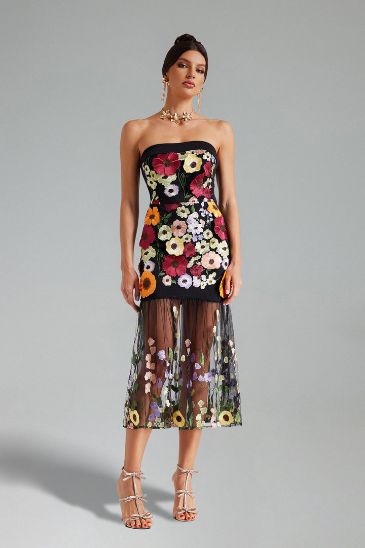 Salo Floral Embroidered Dress