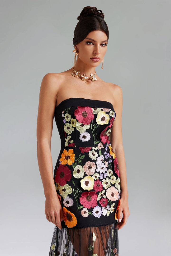 Salo Floral Embroidered Dress