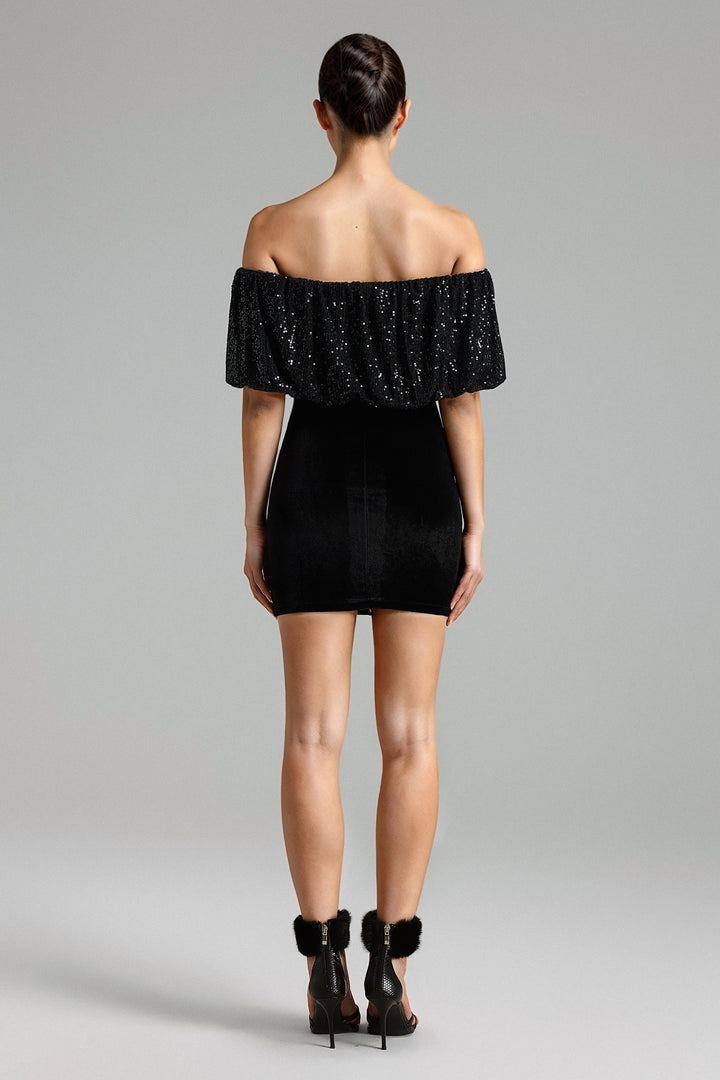 Gani Off-shoulder Velvet Dress