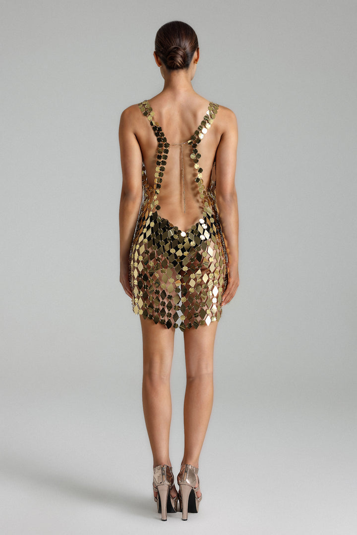 Estella Sequins Metallic Mini Dress