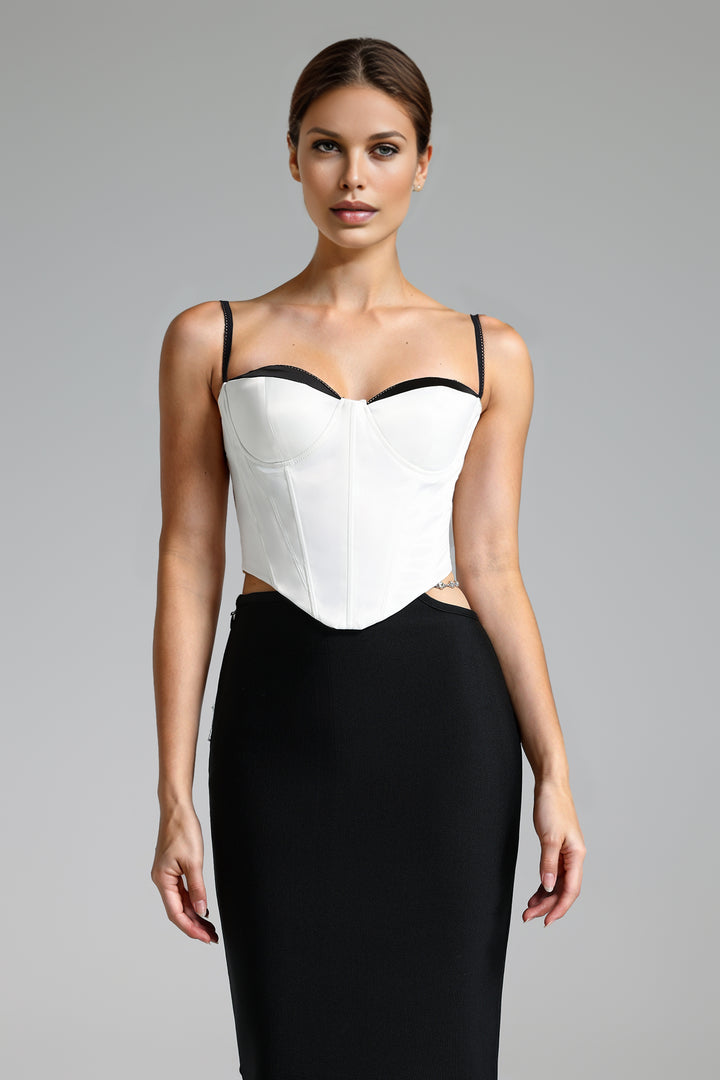 Uiala Color Contrast Strapless Corset Top