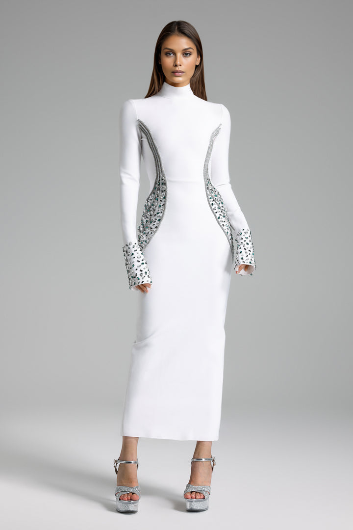 Zandra Long Sleeves Bandage Maxi Dress