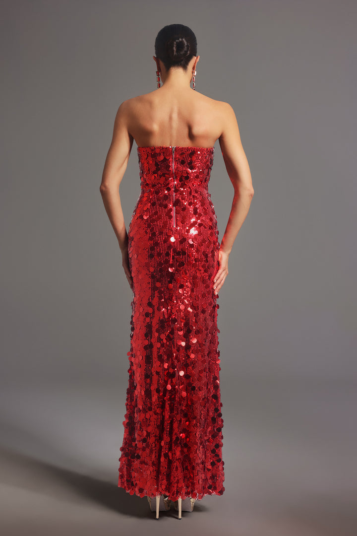 Modan Sleeveless Sequin Maxi Dress