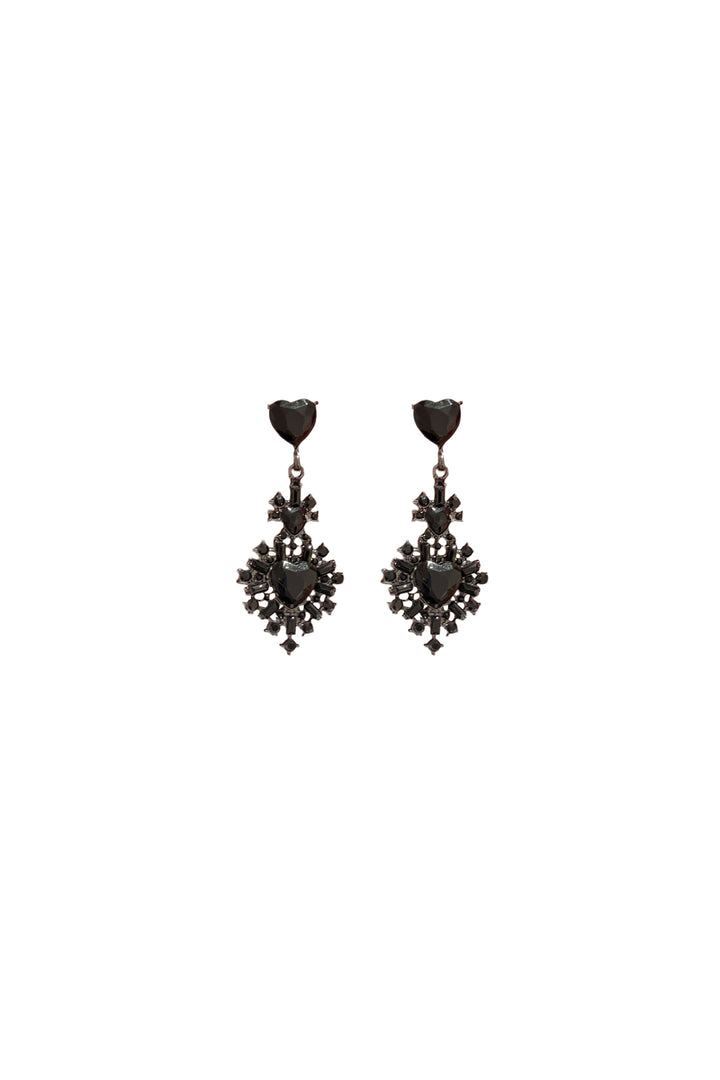 Devonne Black Heart Diamond Earrings