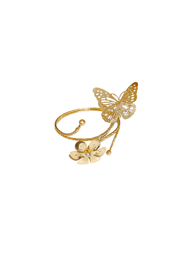 Xuliy Gold Flower Butterfly Metal Armband