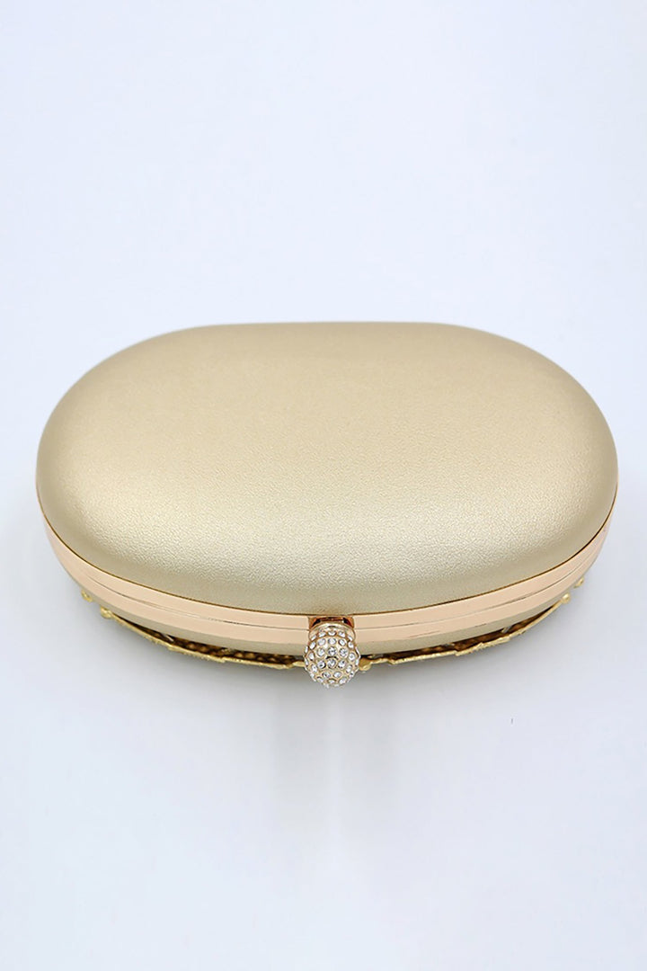 Fanya Diamante Flower Oval Clutch