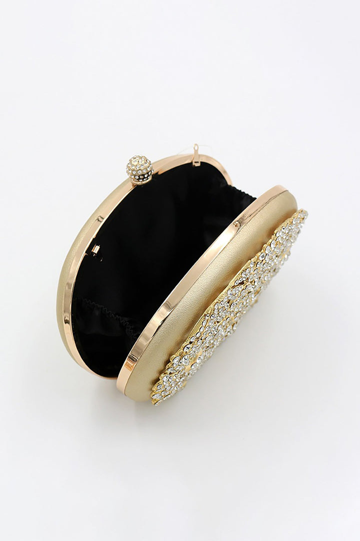 Fanya Diamante Flower Oval Clutch