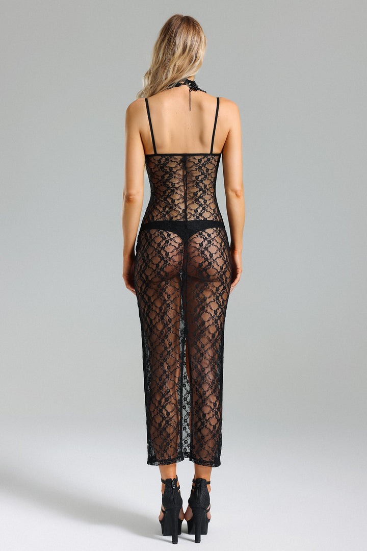 Kaiser Lace Mesh Maxi Dress