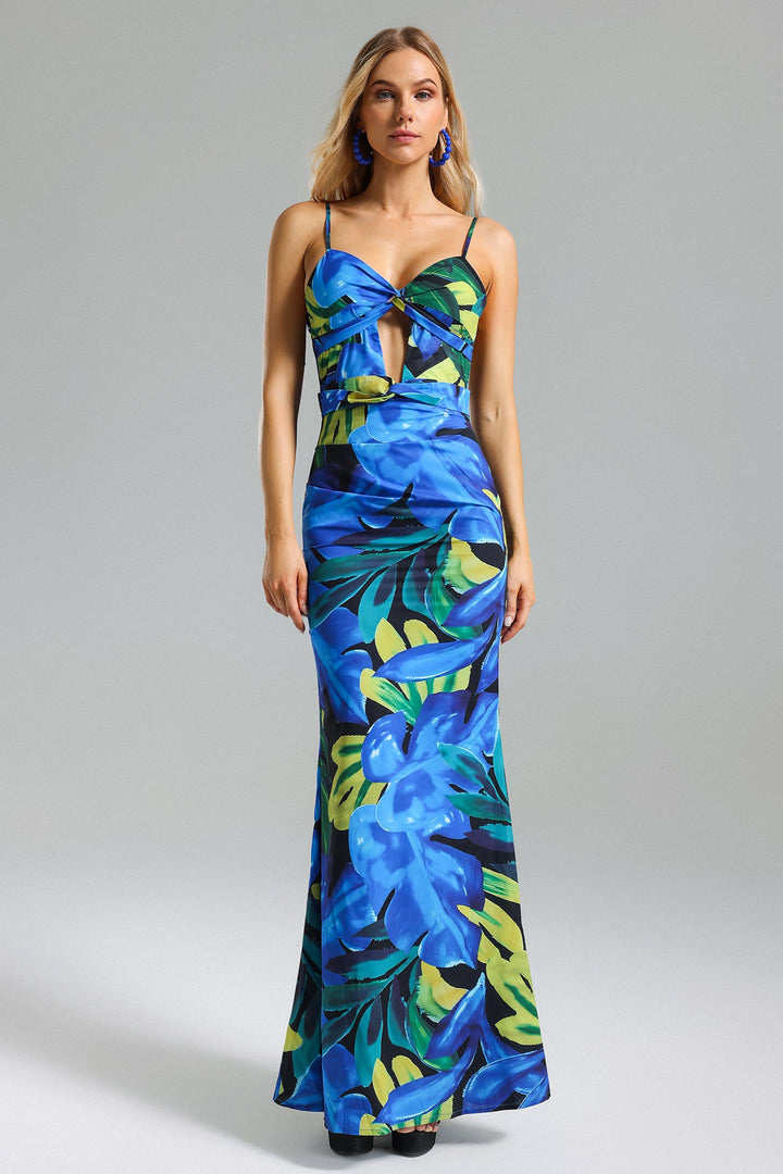 Margot Flower Print Cut Out Maxi Dress