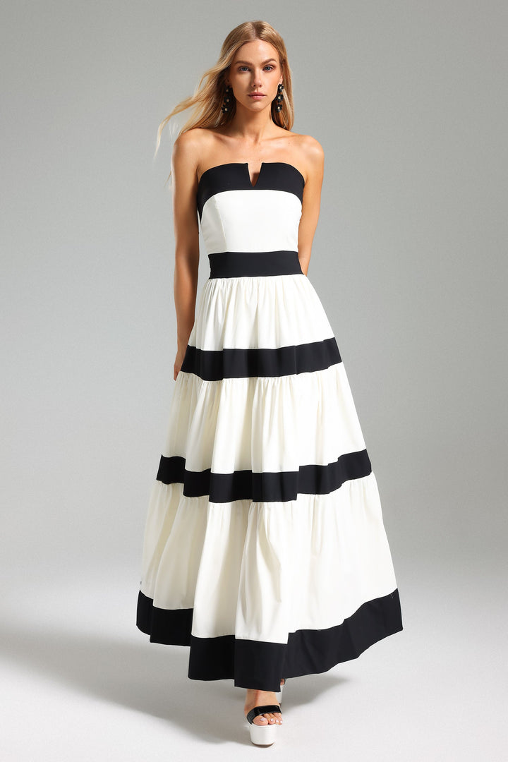 Takada Stripe Flared Maxi Dress