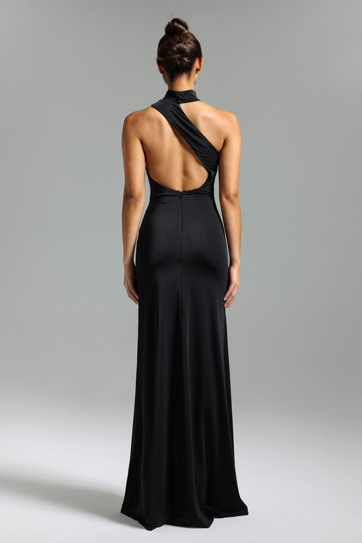 Ursula Halter One Shoulder Slit Maxi Dress