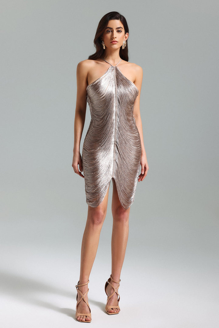 Yuhie Halter Tessels Bandage Dress