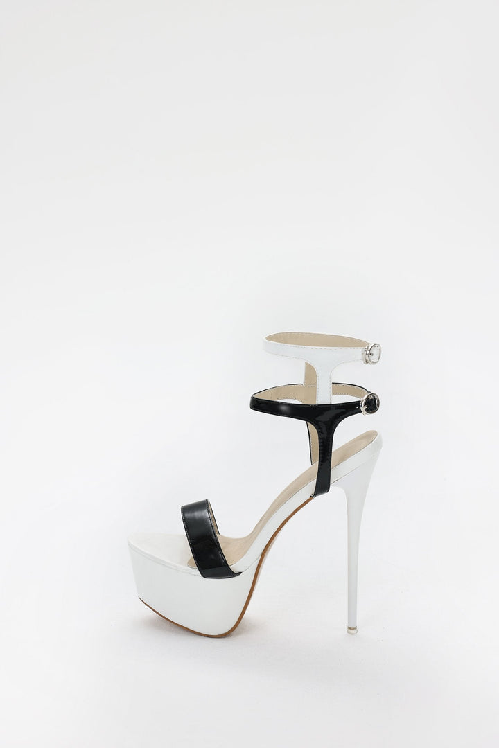 White Waterproof Platform Ultra High Heel Sandals