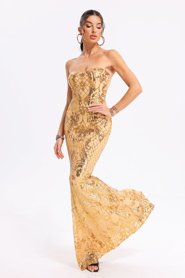 Clara Golden Sequins Dress