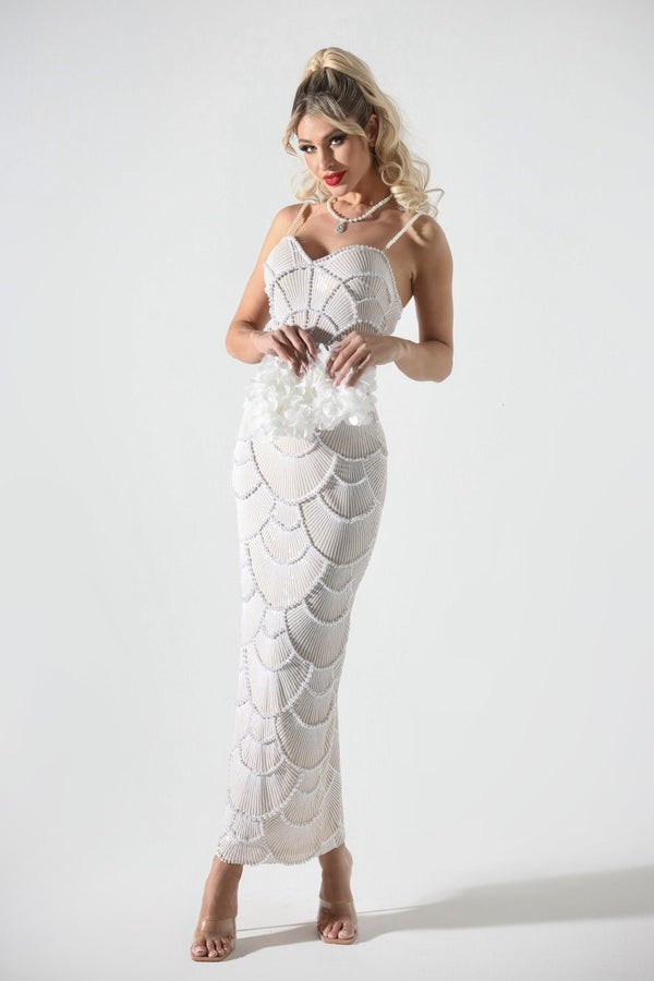 Teresa Pearl Sequin Midi Dress